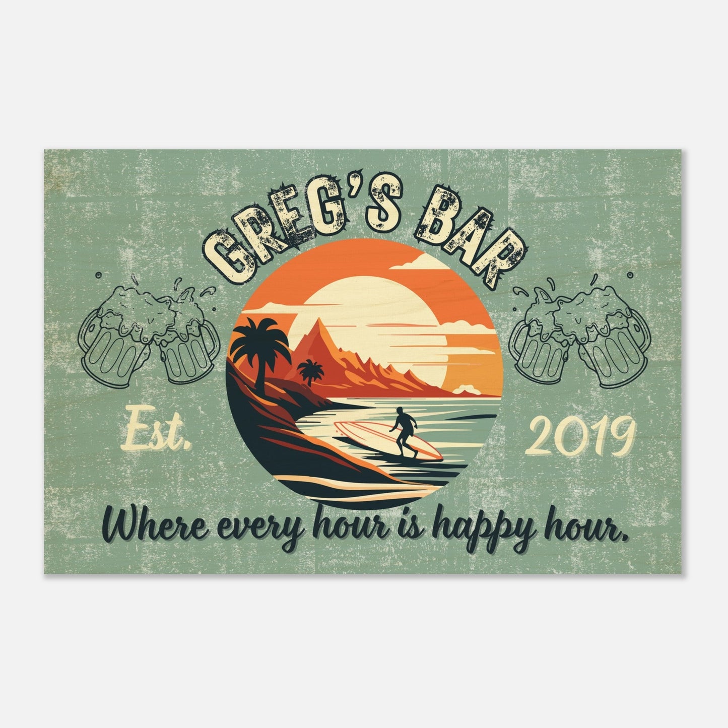 Surf Bar Wood Print - Out of Office Outfitters - Home Decor