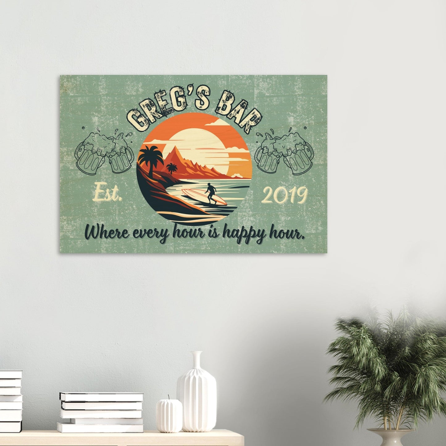 Surf Bar Wood Print - Out of Office Outfitters - Home Decor