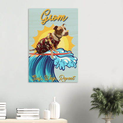 Surf Pup Wood Print - Out of Office Outfitters - Print Material