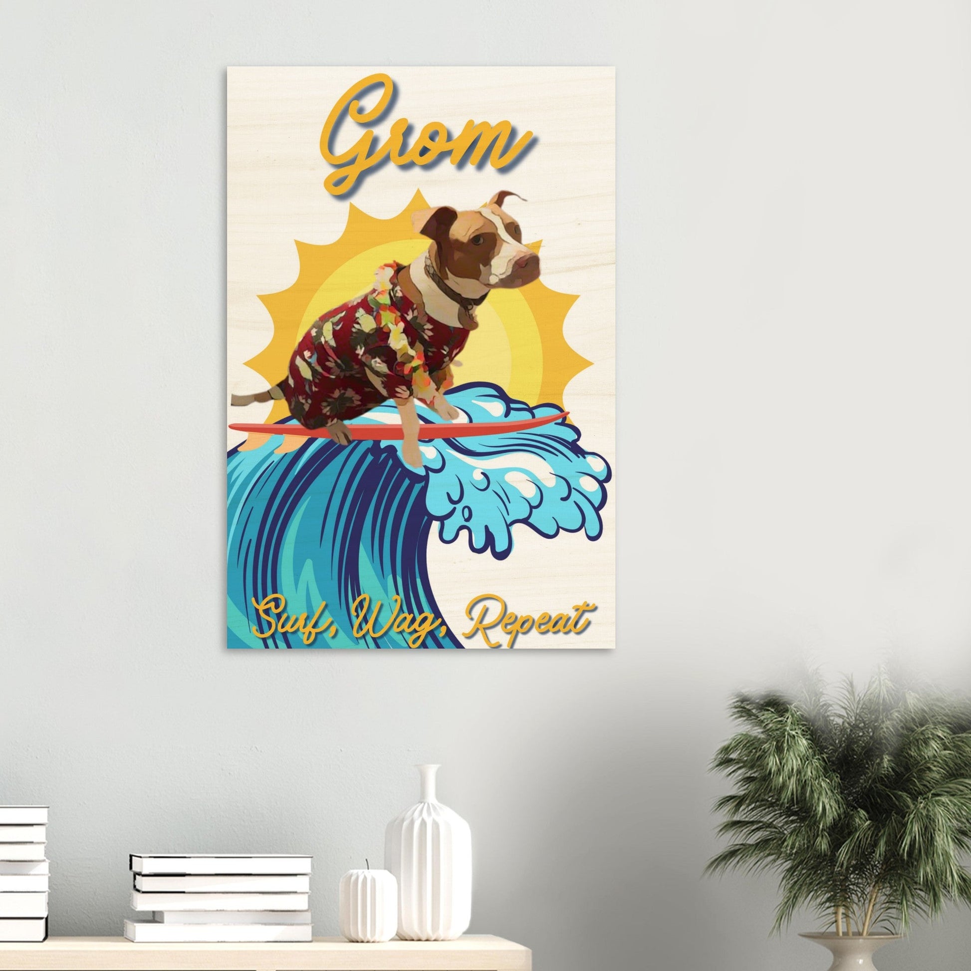 Surf Pup Wood Print - Out of Office Outfitters - Print Material