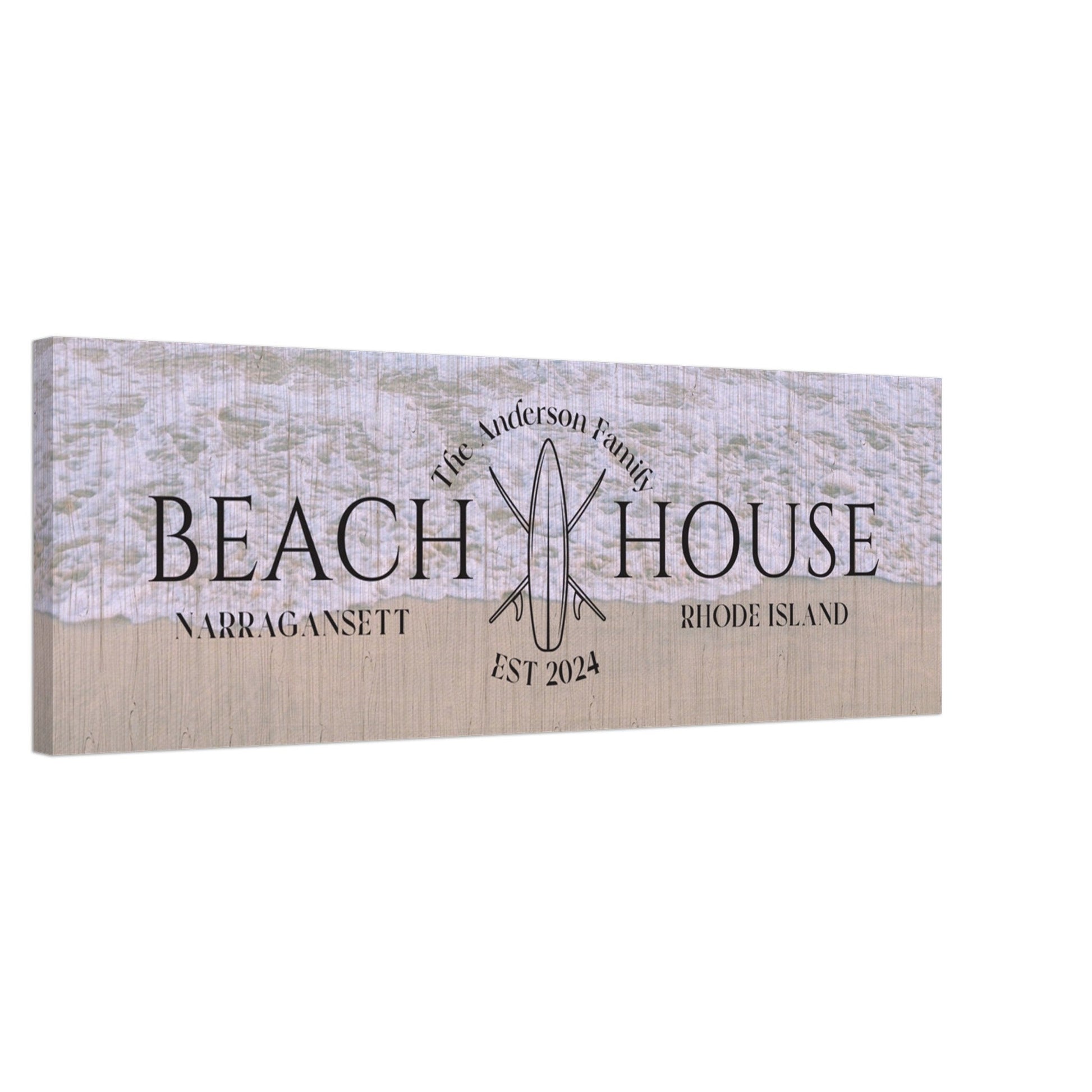 Surfboard Beach House Canvas - Out of Office Outfitters - Print Material