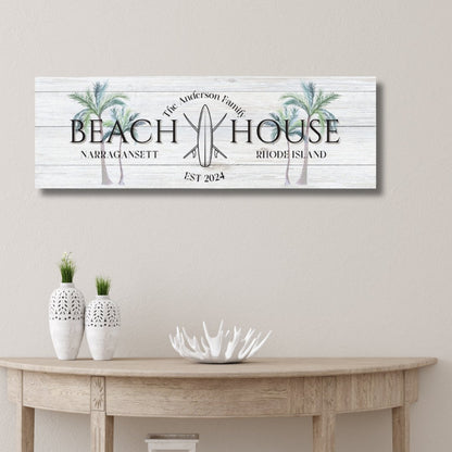 Surfboard Beach House Canvas - Out of Office Outfitters - Print Material