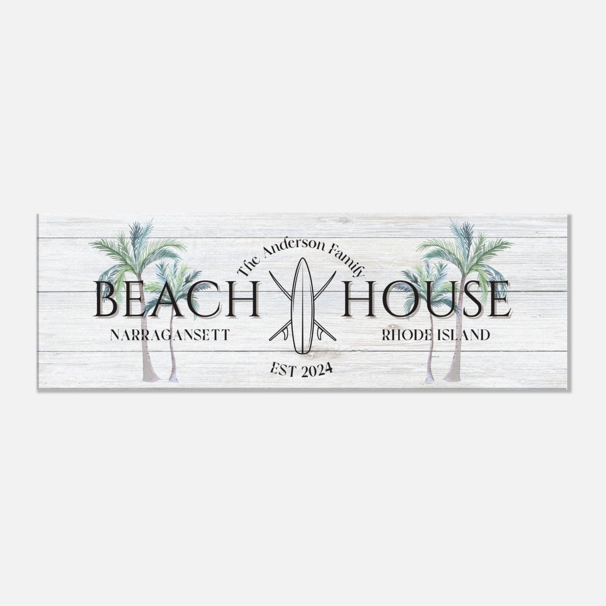 Surfboard Beach House Canvas - Out of Office Outfitters - Print Material