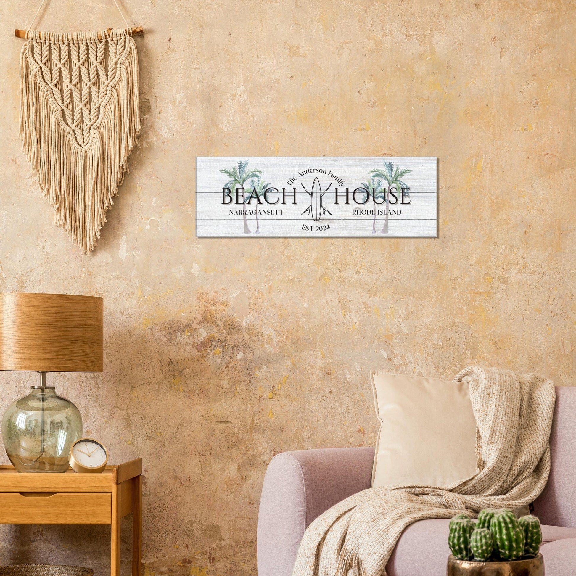 Surfboard Beach House Canvas - Out of Office Outfitters - Print Material