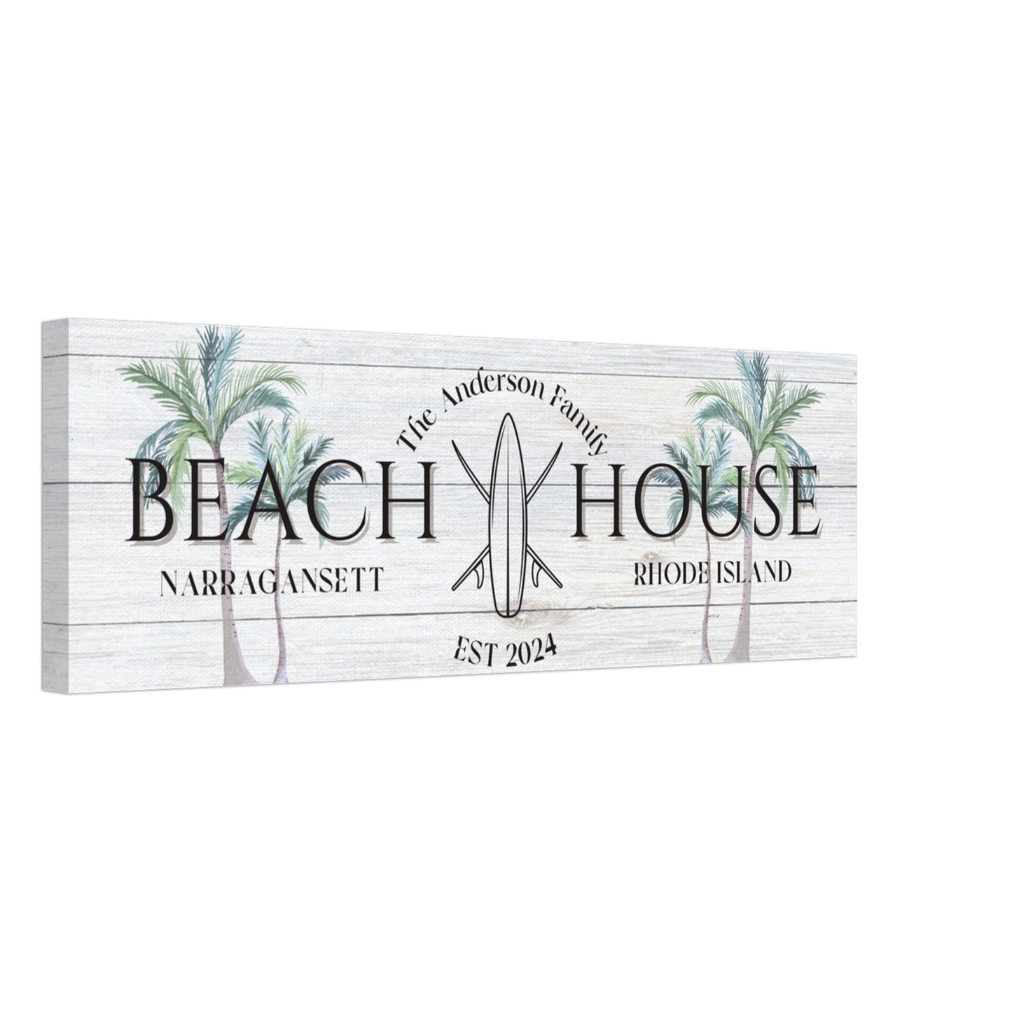 Surfboard Beach House Canvas - Out of Office Outfitters - Print Material