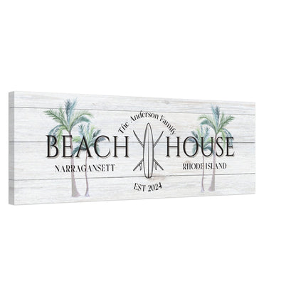 Surfboard Beach House Canvas - Out of Office Outfitters - Print Material