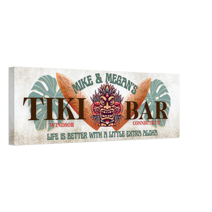 Surfboard Tiki Bar Sign Canvas - Out of Office Outfitters - Print Material