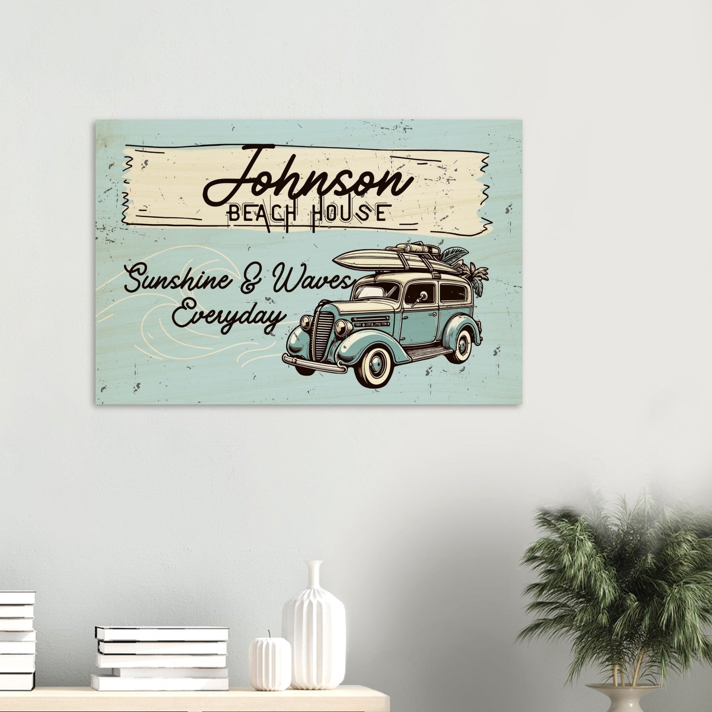 Surfmobile Wood Print - Out of Office Outfitters - Home Decor