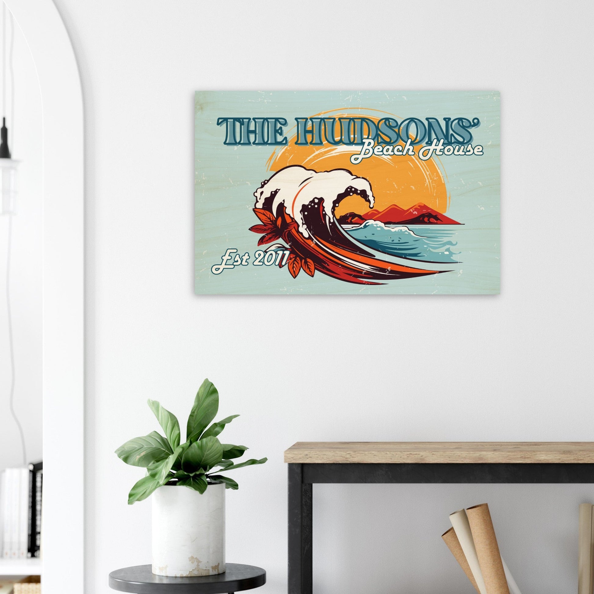 Surf's Up Beach House Wood Print - Out of Office Outfitters - Home Decor