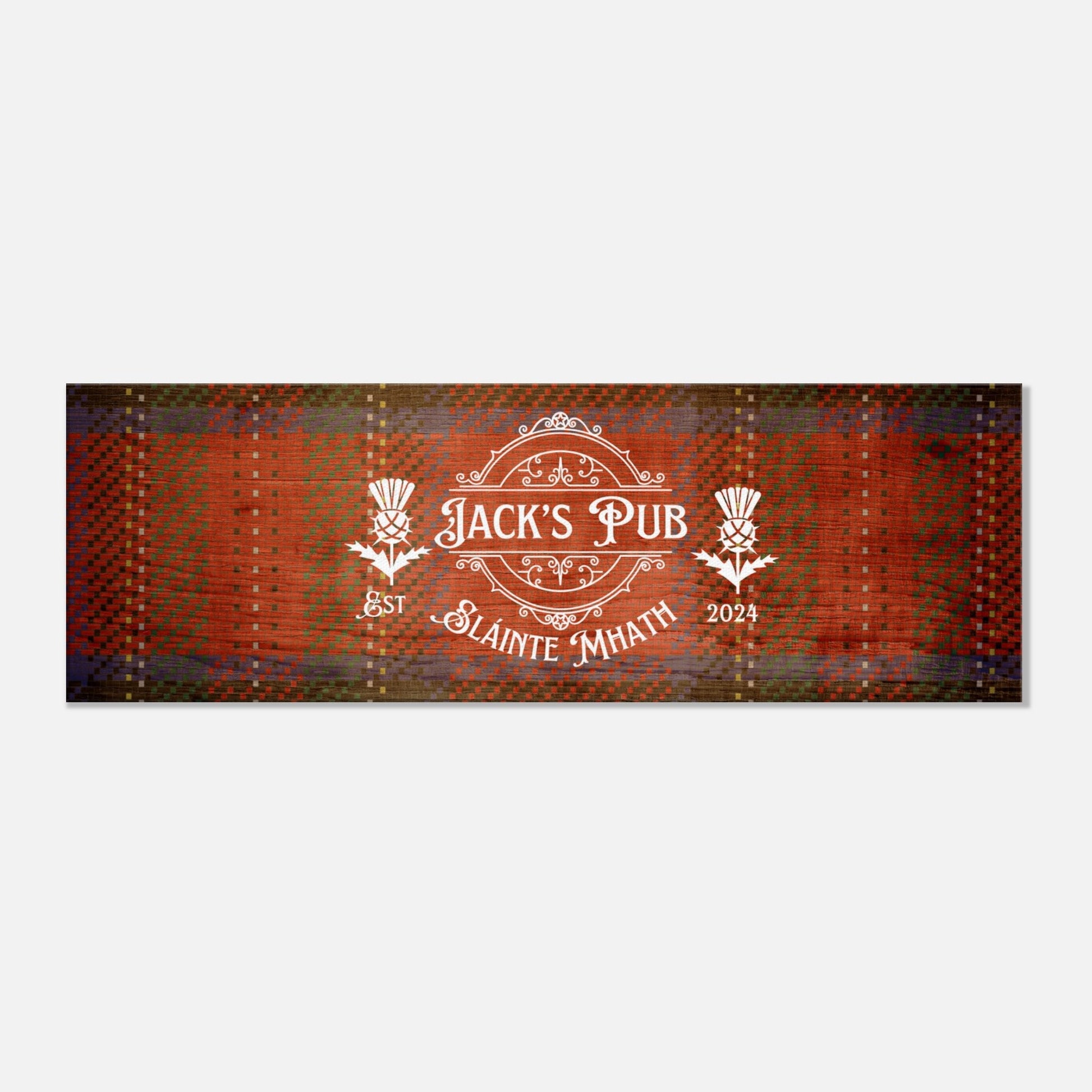 Tartan Scottish Pub Sign Canvas - Out of Office Outfitters - Print Material