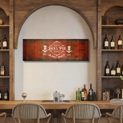 Tartan Scottish Pub Sign Canvas - Out of Office Outfitters - Print Material