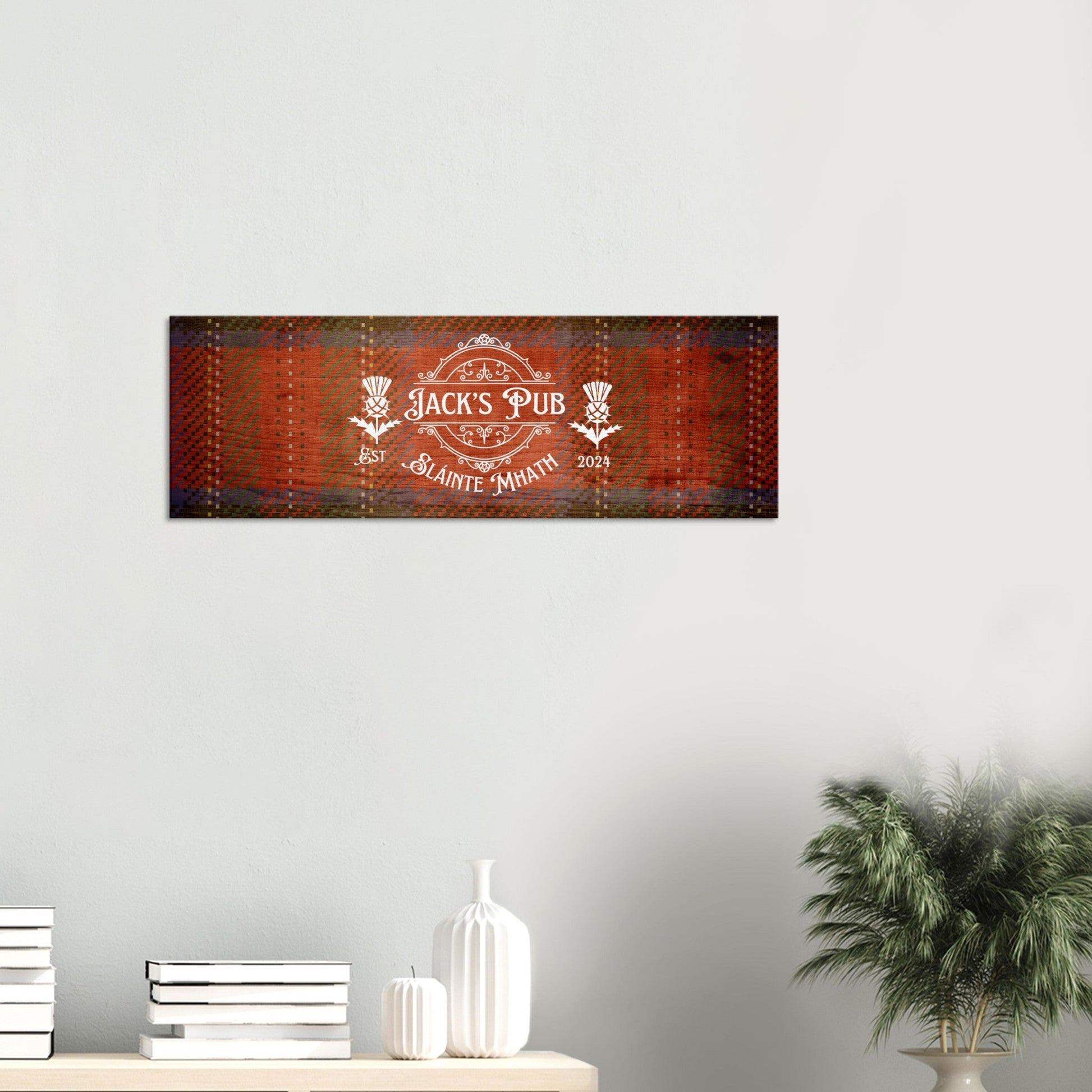 Tartan Scottish Pub Sign Canvas - Out of Office Outfitters - Print Material