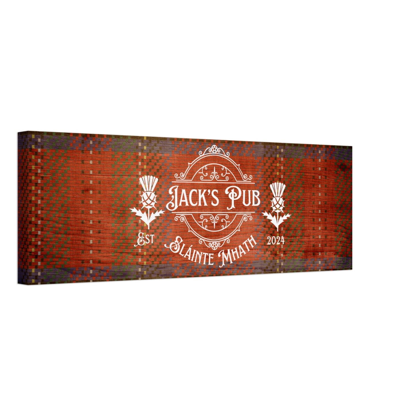 Tartan Scottish Pub Sign Canvas - Out of Office Outfitters - Print Material