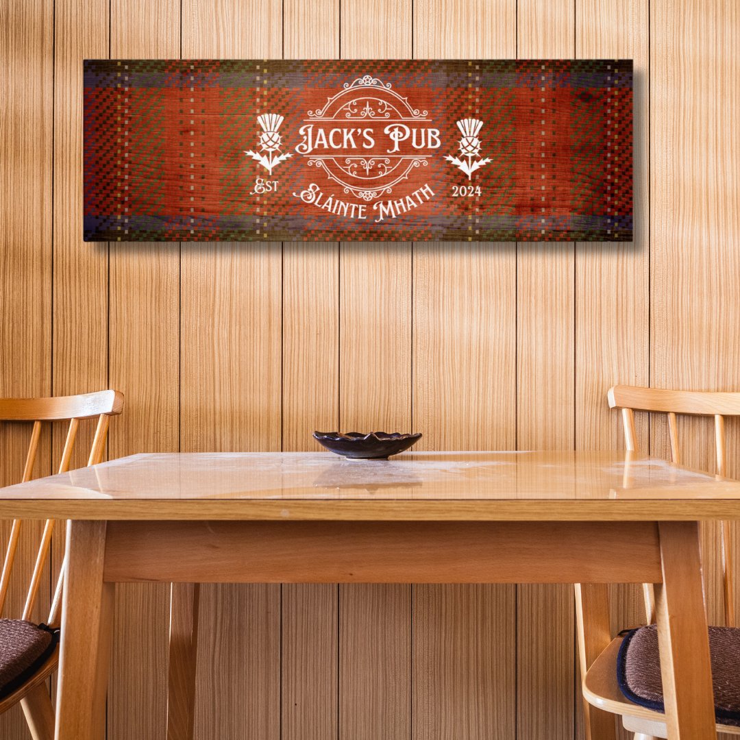 Tartan Scottish Pub Sign Canvas - Out of Office Outfitters - Print Material