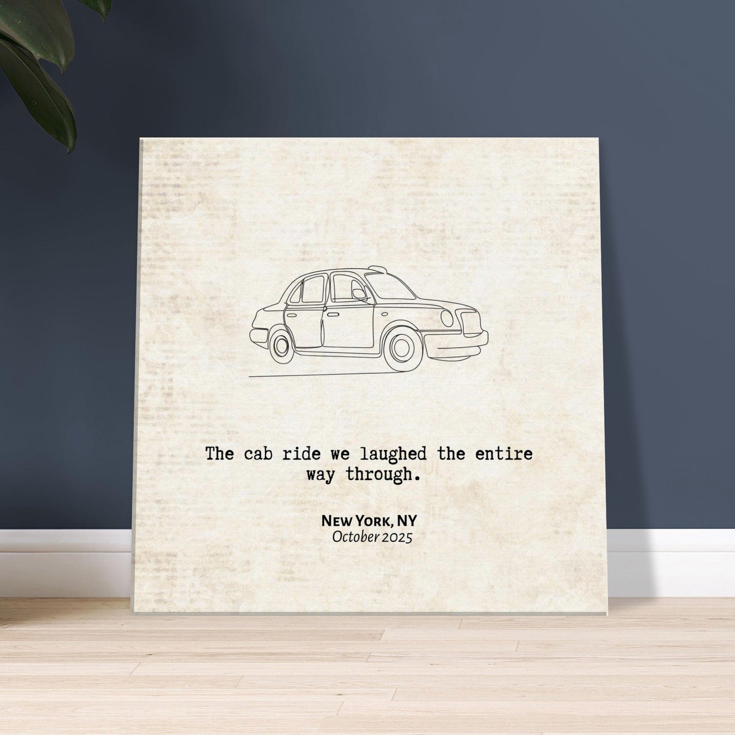 "The Cab Ride We Laughed Through" - Personalized Travel Micro Memory Canvas - Out of Office Outfitters - 