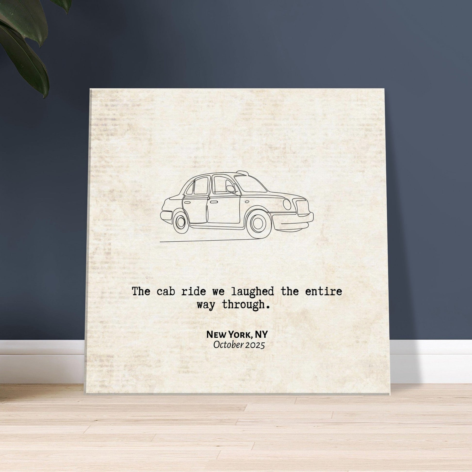 "The Cab Ride We Laughed Through" - Personalized Travel Micro Memory Canvas - Out of Office Outfitters - 