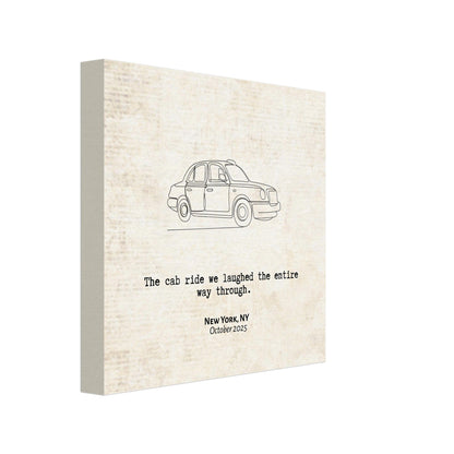 "The Cab Ride We Laughed Through" - Personalized Travel Micro Memory Canvas - Out of Office Outfitters - 