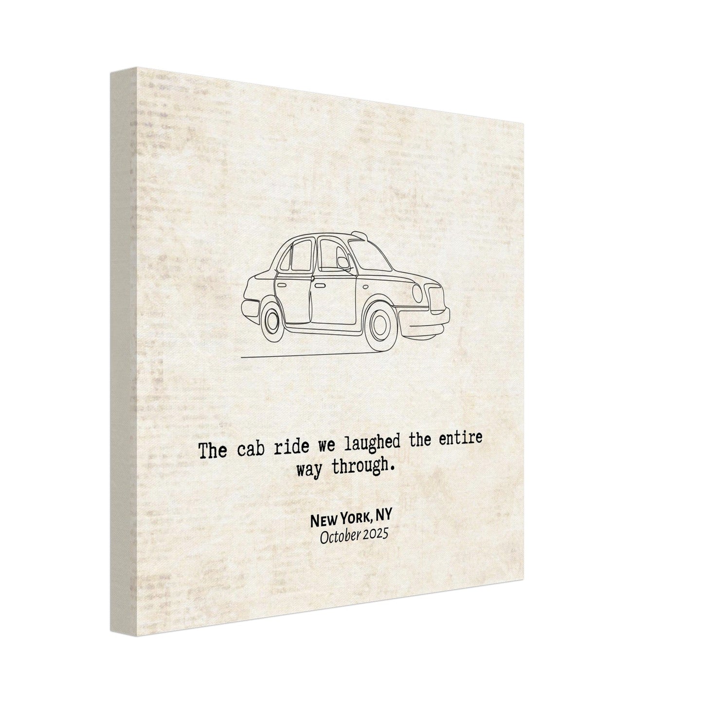 "The Cab Ride We Laughed Through" - Personalized Travel Micro Memory Canvas - Out of Office Outfitters - 