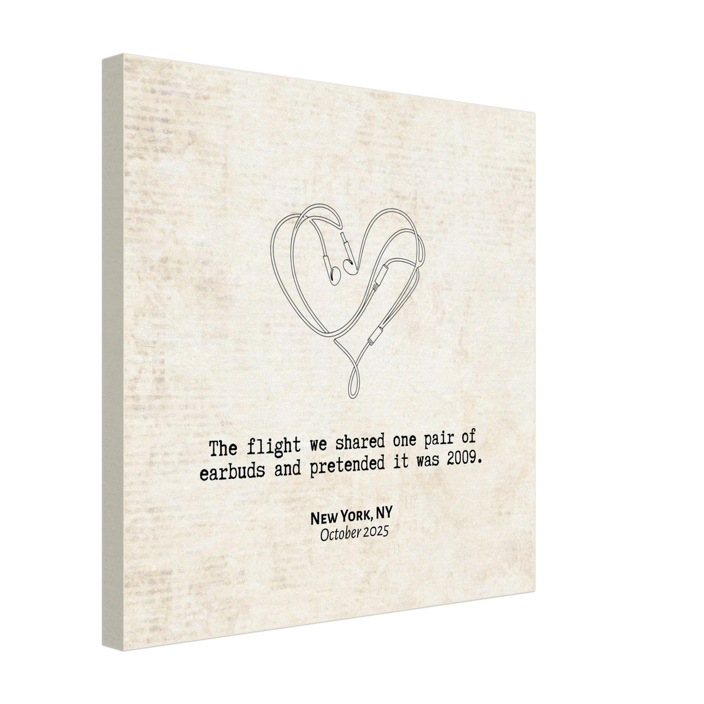 "The Flight We Shared Earbuds" - Personalized Travel Micro Memory Canvas - Out of Office Outfitters - 