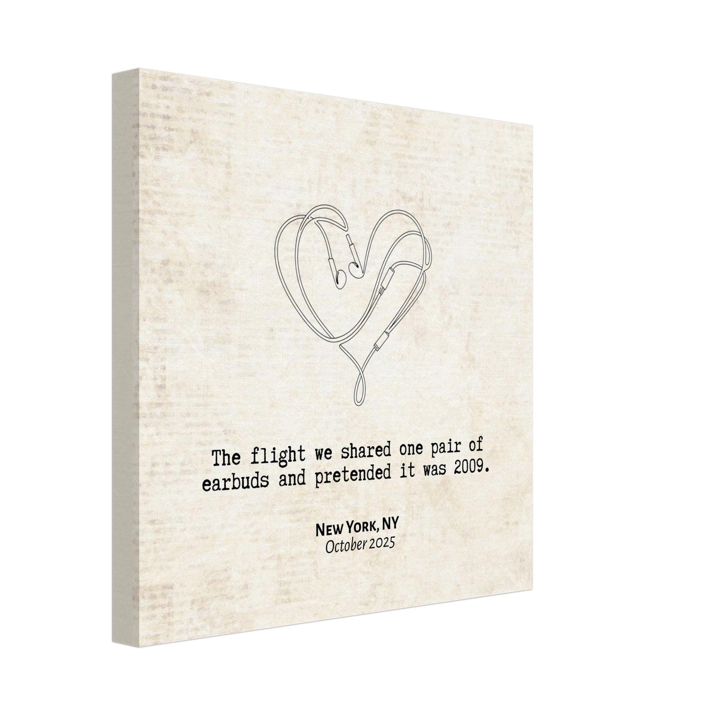 "The Flight We Shared Earbuds" - Personalized Travel Micro Memory Canvas - Out of Office Outfitters - 