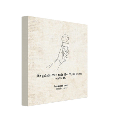 "The Gelato Worth 20,000 Steps" - Personalized Travel Micro Memory Canvas - Out of Office Outfitters - 
