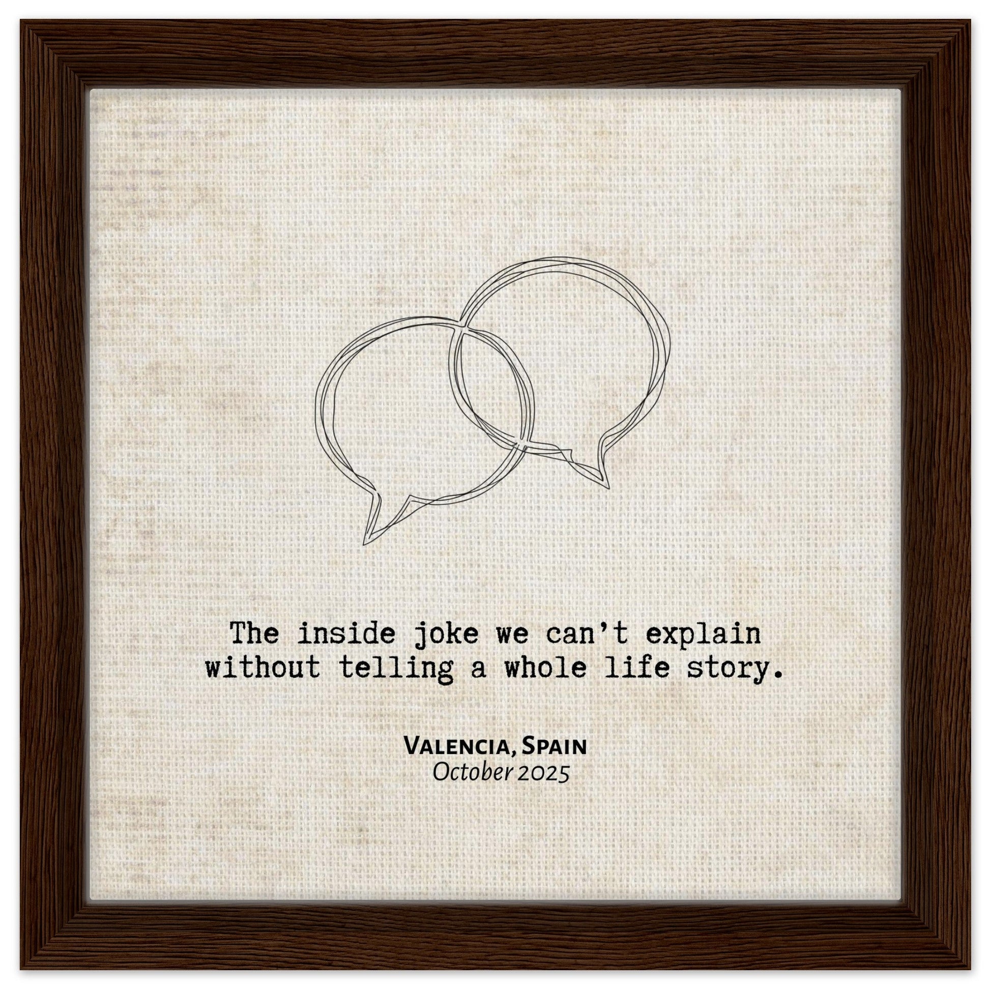 "The Inside Joke We Can't Explain" - Personalized Travel Micro Memory Framed Canvas - Out of Office Outfitters - Print Material