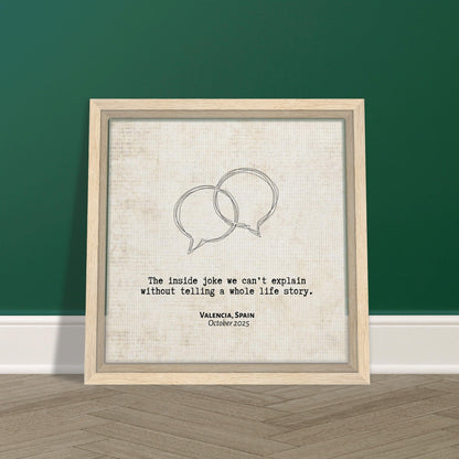 "The Inside Joke We Can't Explain" - Personalized Travel Micro Memory Framed Canvas - Out of Office Outfitters - Print Material
