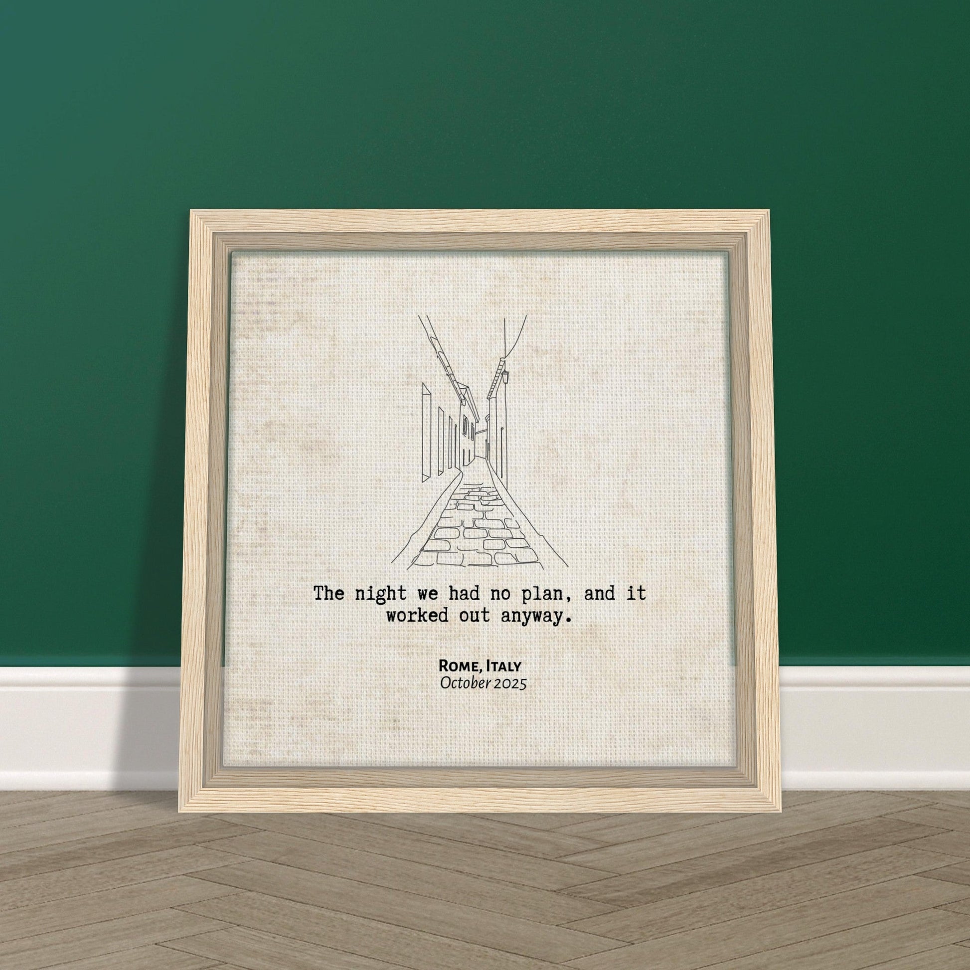 "The Night We Had No Plan" - Personalized Travel Micro Memory Framed Canvas - Out of Office Outfitters - Print Material