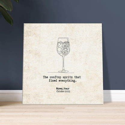 "The Rooftop Spritz" - Personalized Travel Micro Memory Canvas - Out of Office Outfitters - 