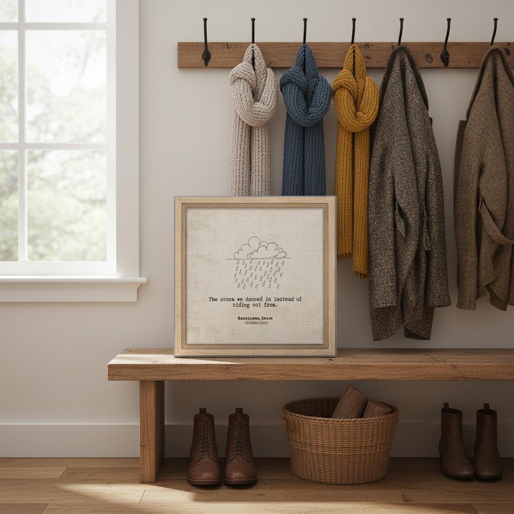 "The Storm We Danced In" - Personalized Travel Micro Memory Framed Canvas - Out of Office Outfitters - Print Material