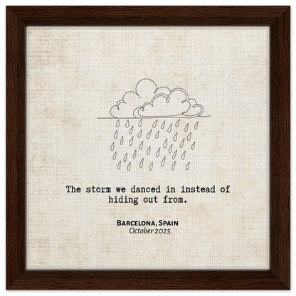 "The Storm We Danced In" - Personalized Travel Micro Memory Framed Canvas - Out of Office Outfitters - Print Material