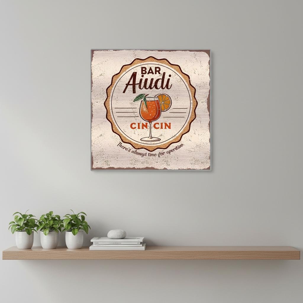 There's Always Time for Aperitivo Brushed Aluminum Bar Sign - Out of Office Outfitters - Print Material