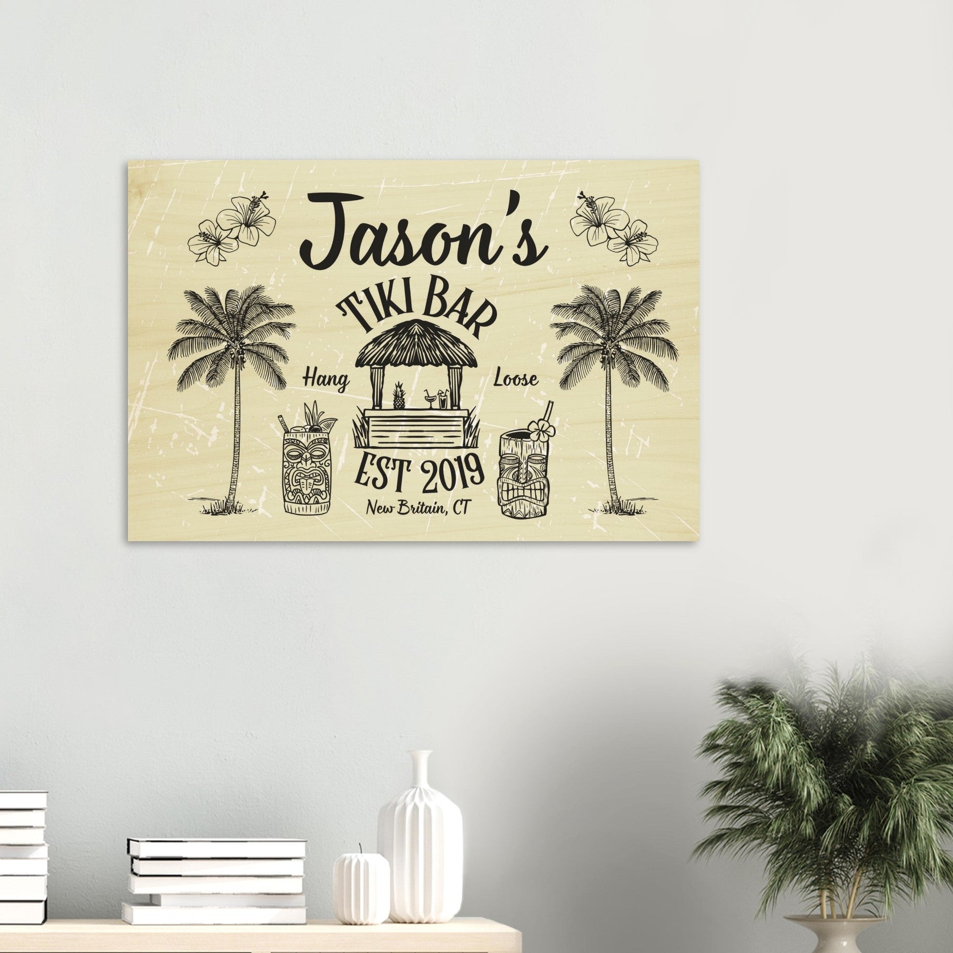 Tiki Bar Wood Print - Out of Office Outfitters - Home Decor