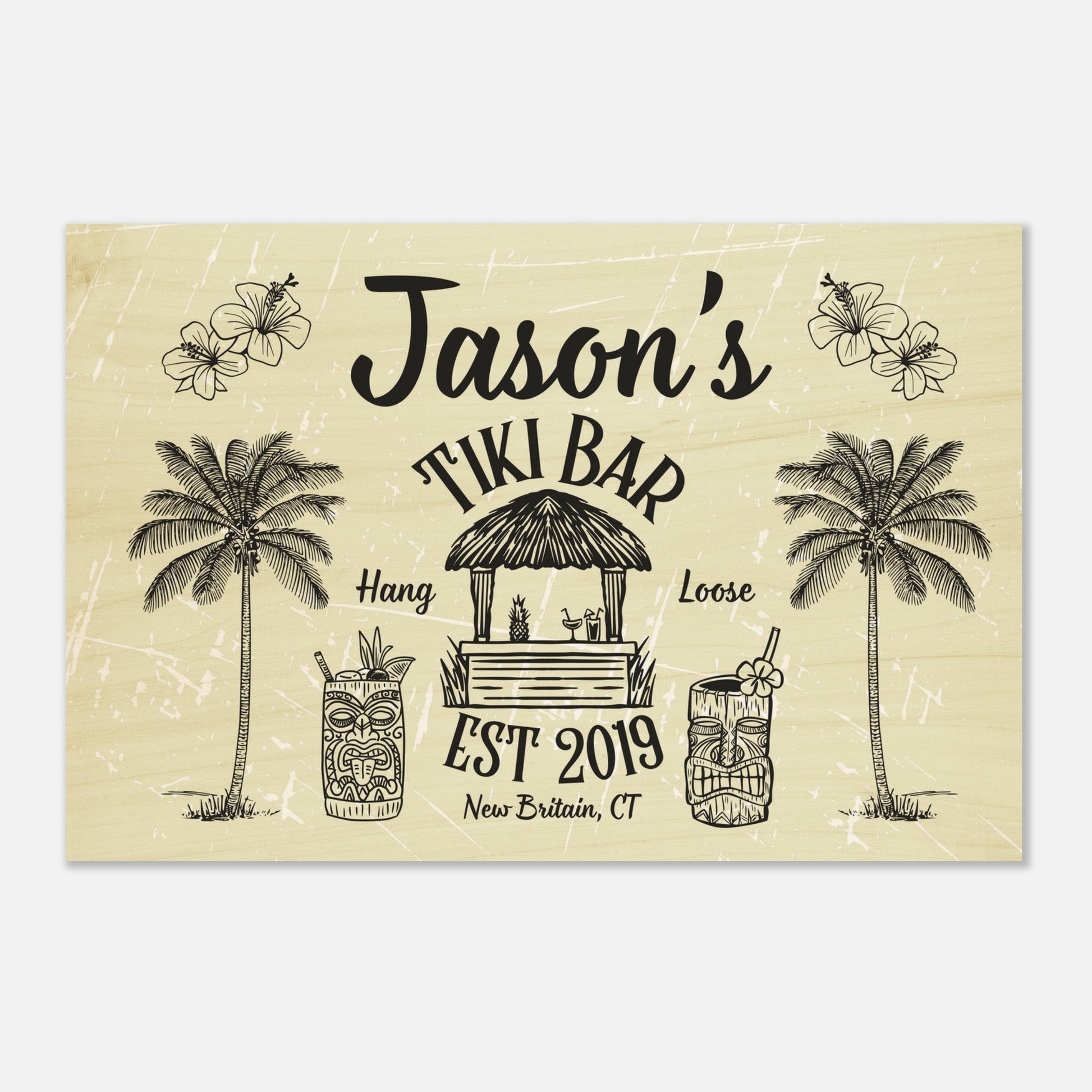 Tiki Bar Wood Print - Out of Office Outfitters - Home Decor