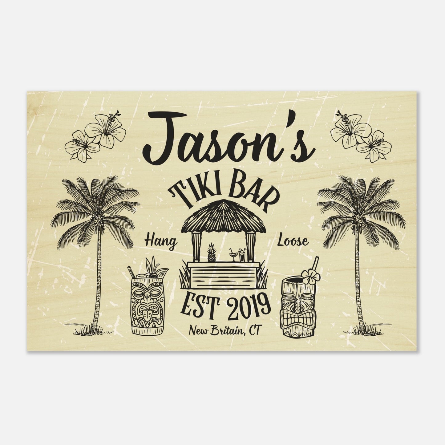 Tiki Bar Wood Print - Out of Office Outfitters - Home Decor