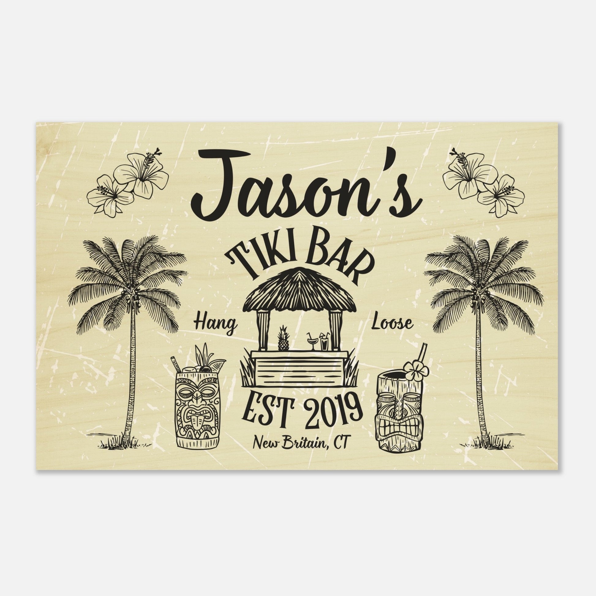 Tiki Bar Wood Print - Out of Office Outfitters - Home Decor