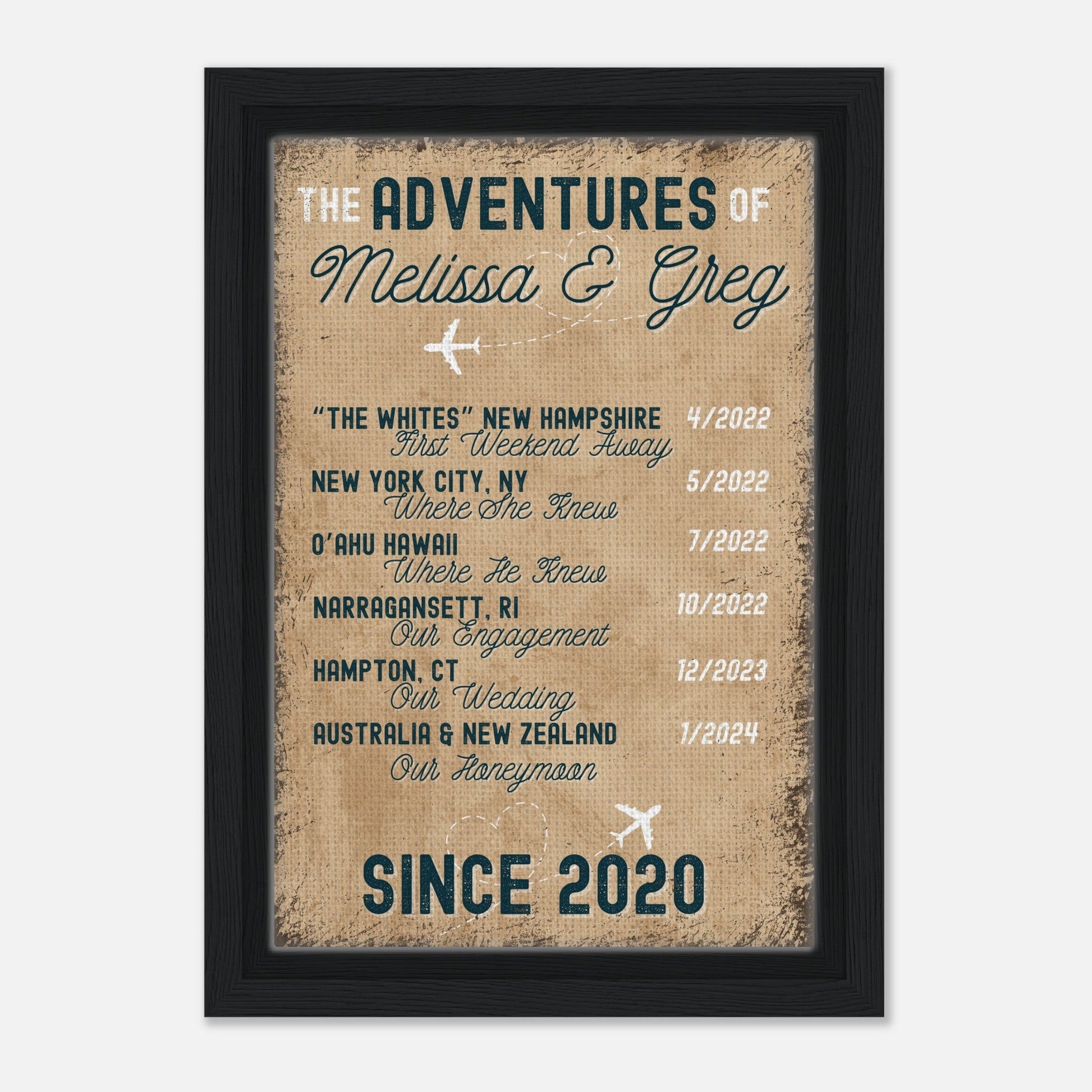 Travel Story Framed Canvas - Out of Office Outfitters - Print Material