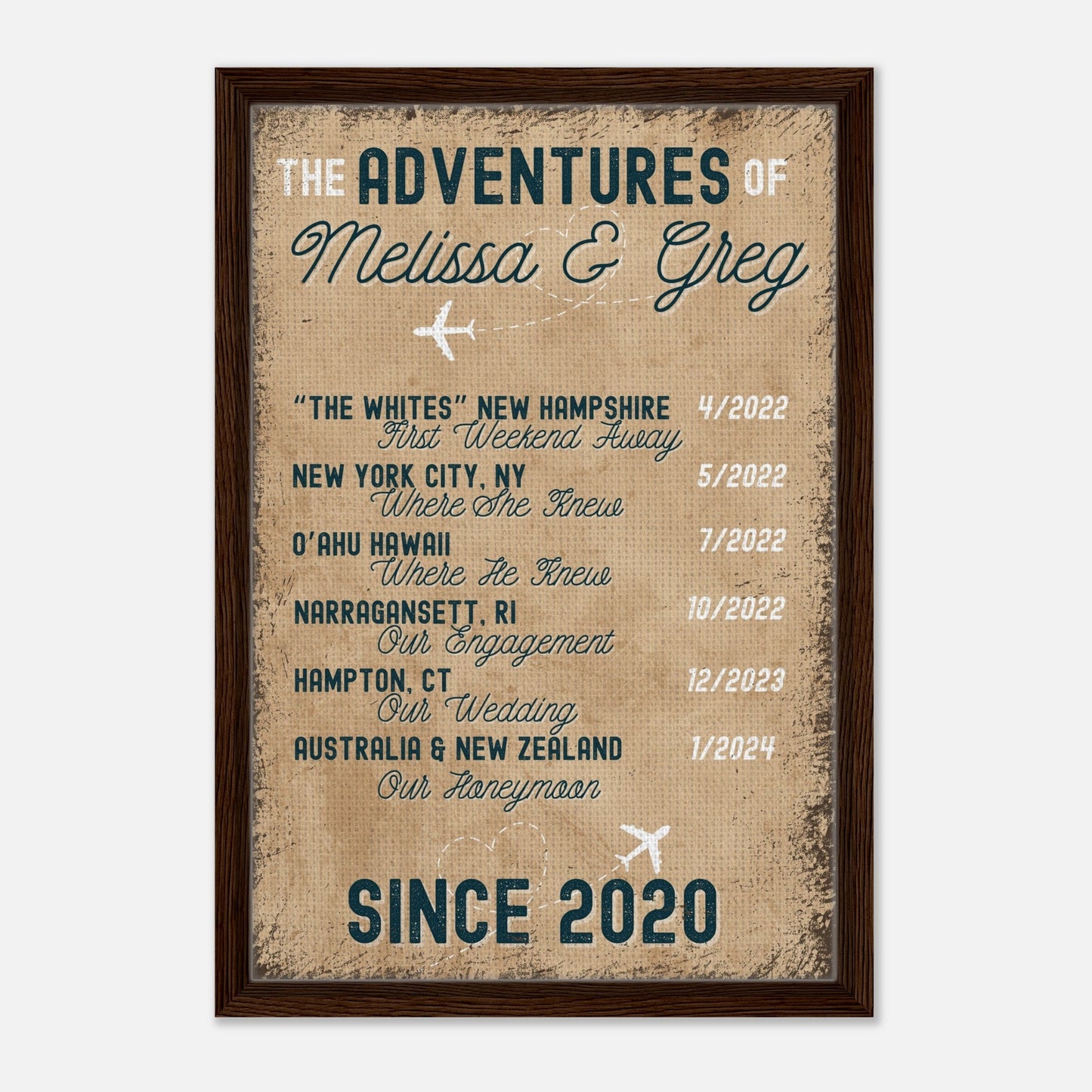 Travel Story Framed Canvas - Out of Office Outfitters - Print Material