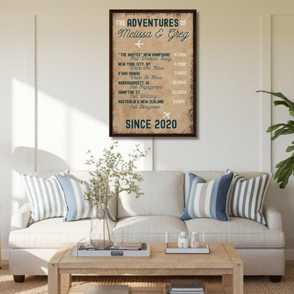 Travel Story Framed Canvas - Out of Office Outfitters - Print Material