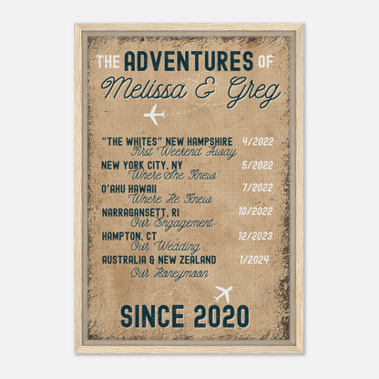 Travel Story Framed Canvas - Out of Office Outfitters - Print Material