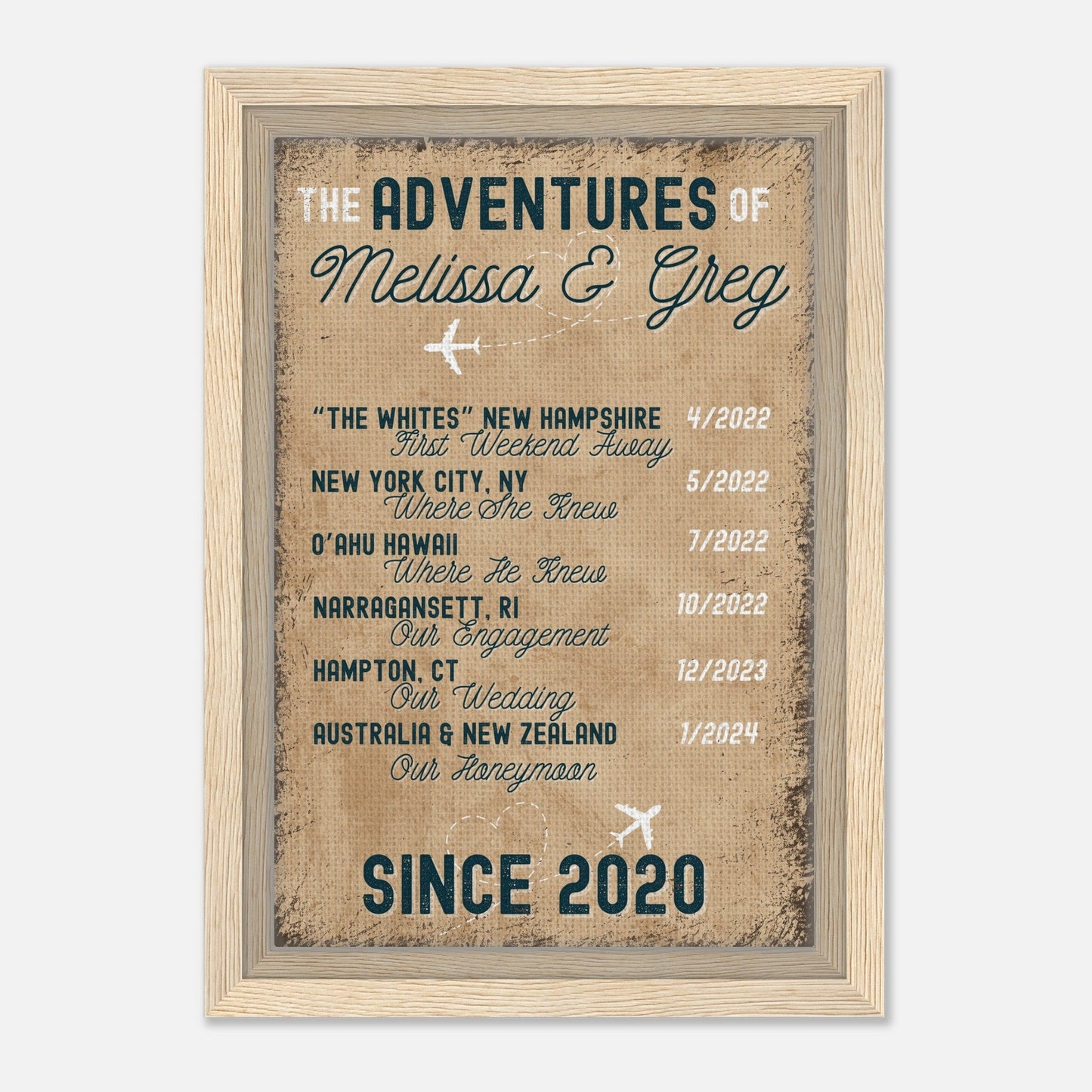 Travel Story Framed Canvas - Out of Office Outfitters - Print Material