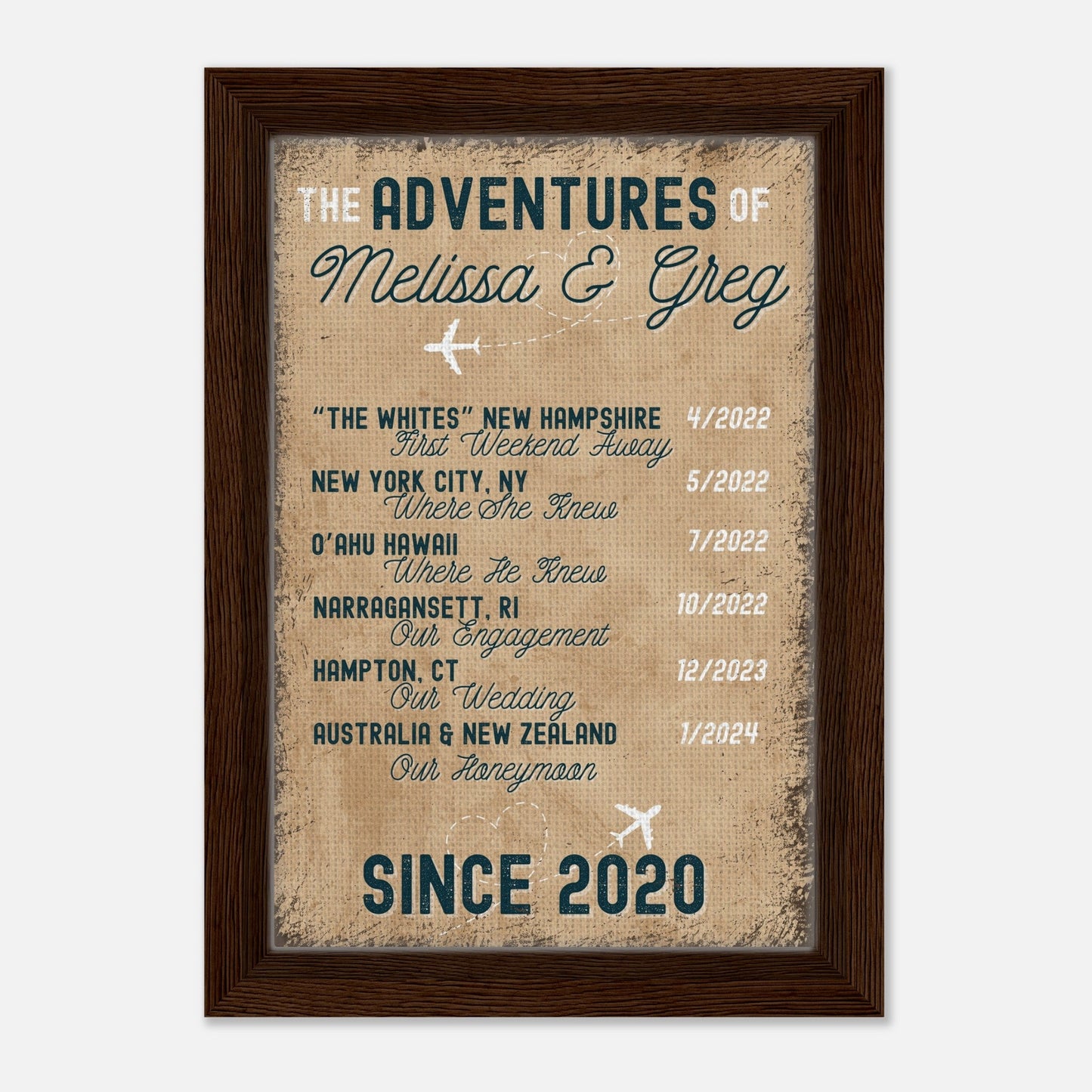 Travel Story Framed Canvas - Out of Office Outfitters - Print Material