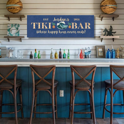 Tropical Tiki Bar Sign Canvas - Out of Office Outfitters - Print Material