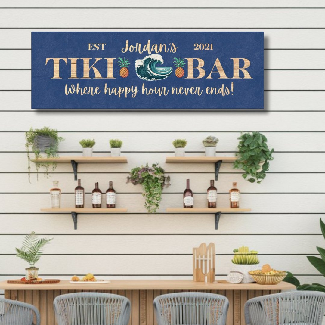 Tropical Tiki Bar Sign Canvas - Out of Office Outfitters - Print Material