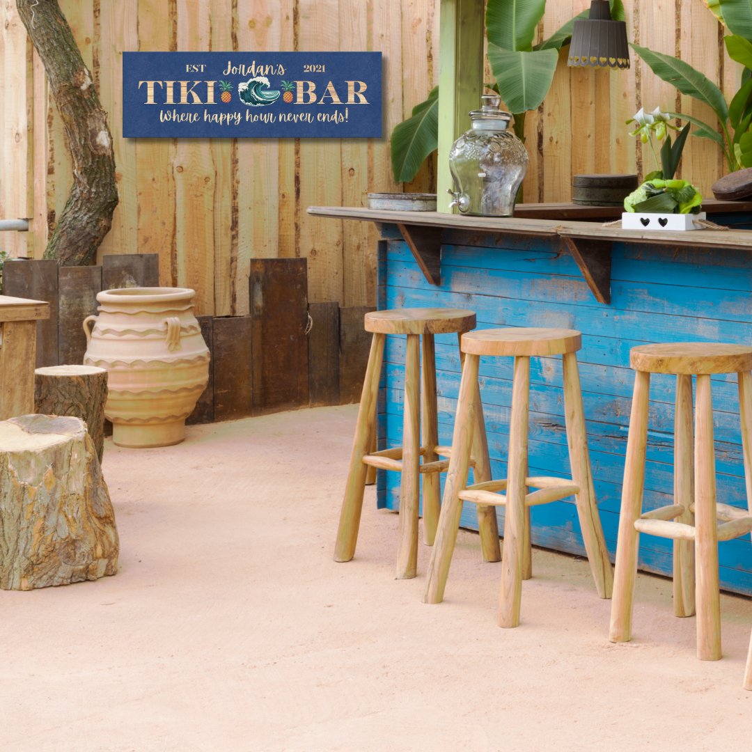 Tropical Tiki Bar Sign Canvas - Out of Office Outfitters - Print Material