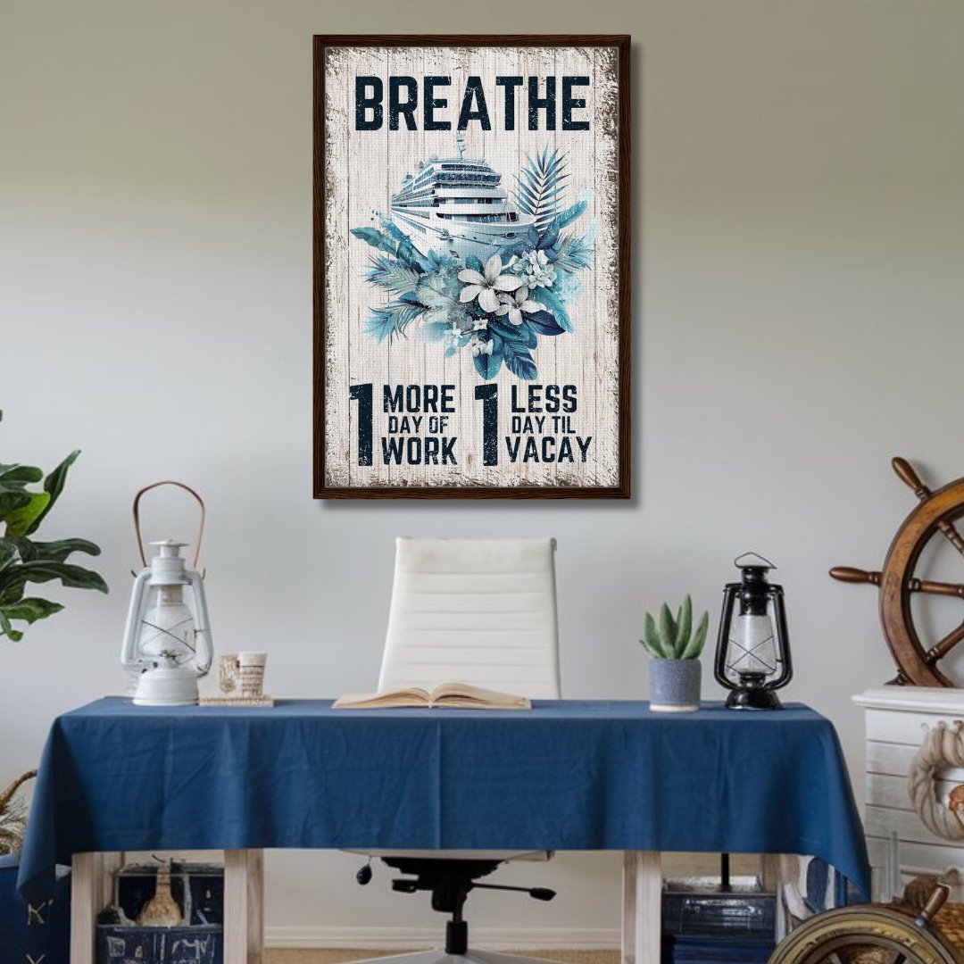 Vacation Mantra Framed Canvas - Out of Office Outfitters - Print Material