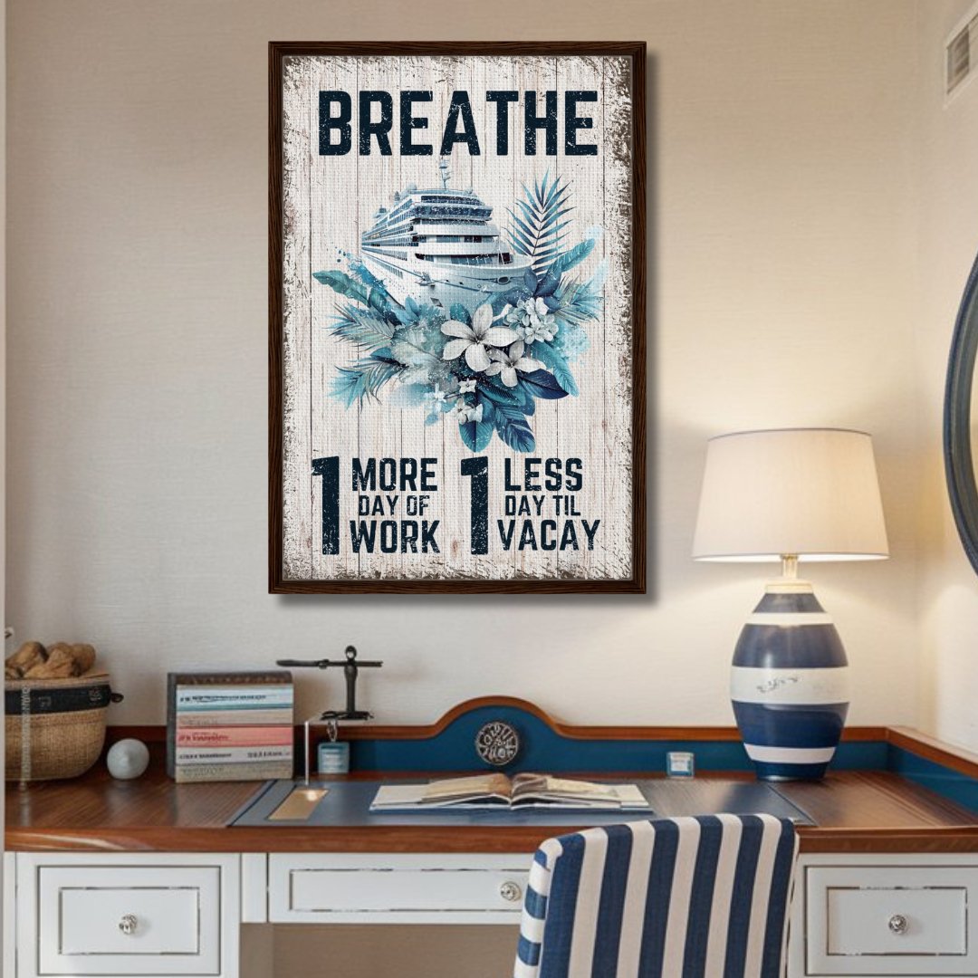 Vacation Mantra Framed Canvas - Out of Office Outfitters - Print Material