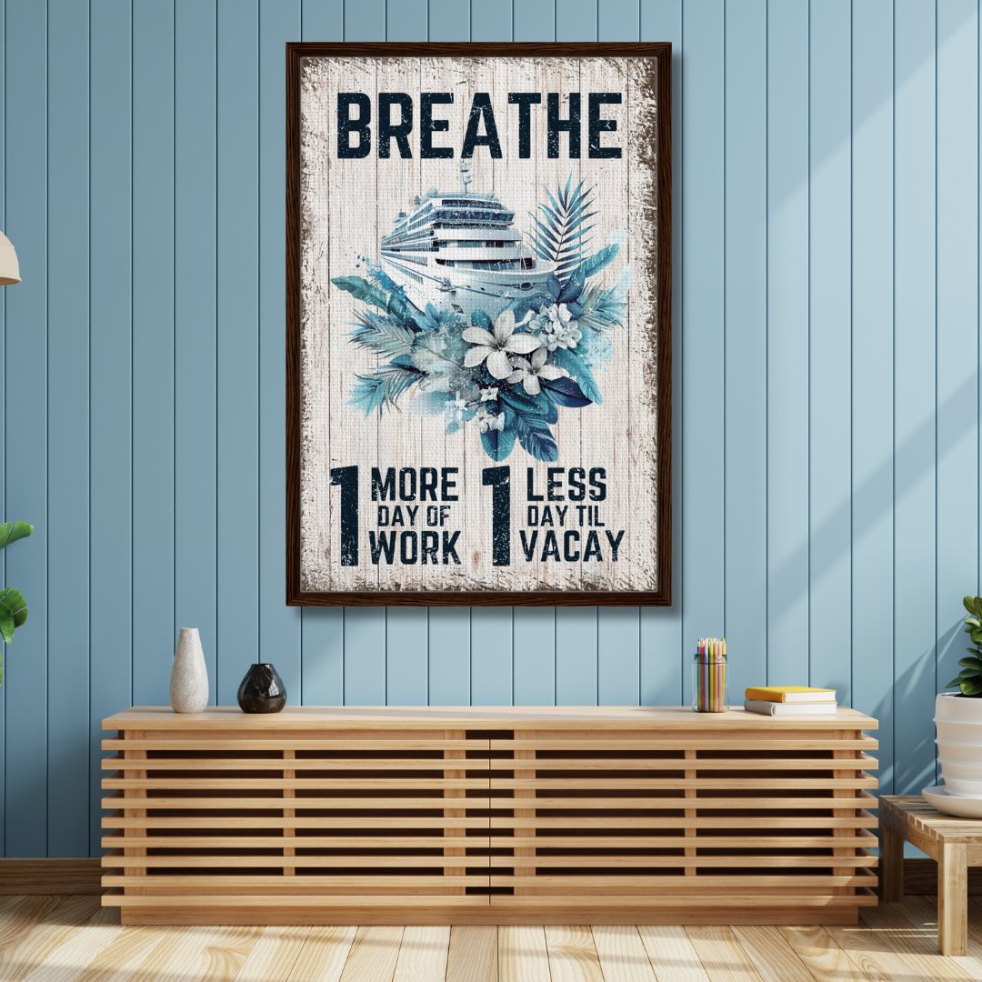 Vacation Mantra Framed Canvas - Out of Office Outfitters - Print Material