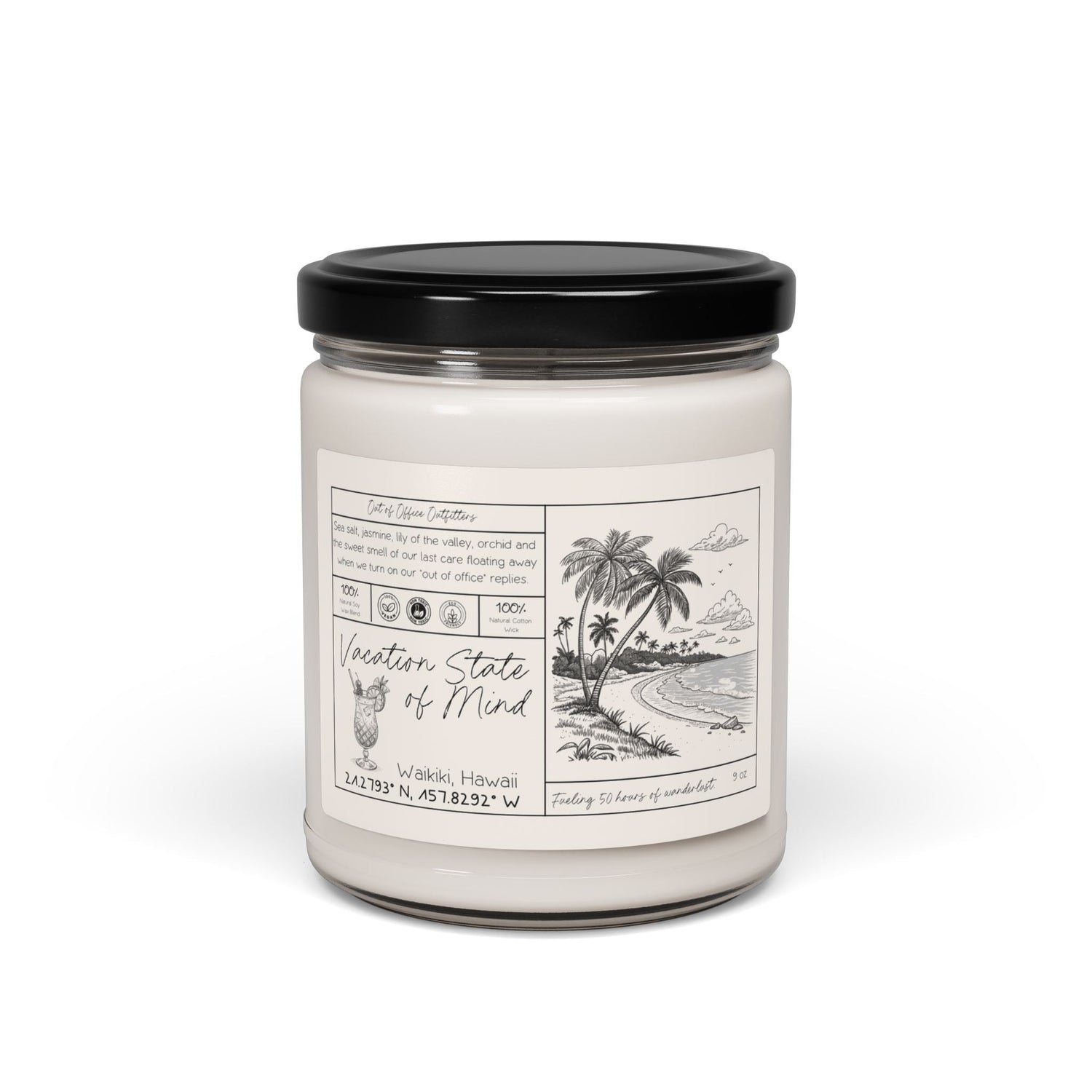 Vacation State of Mind Personalized Giftable Candle for Travelers - Out of Office Outfitters - Home Decor
