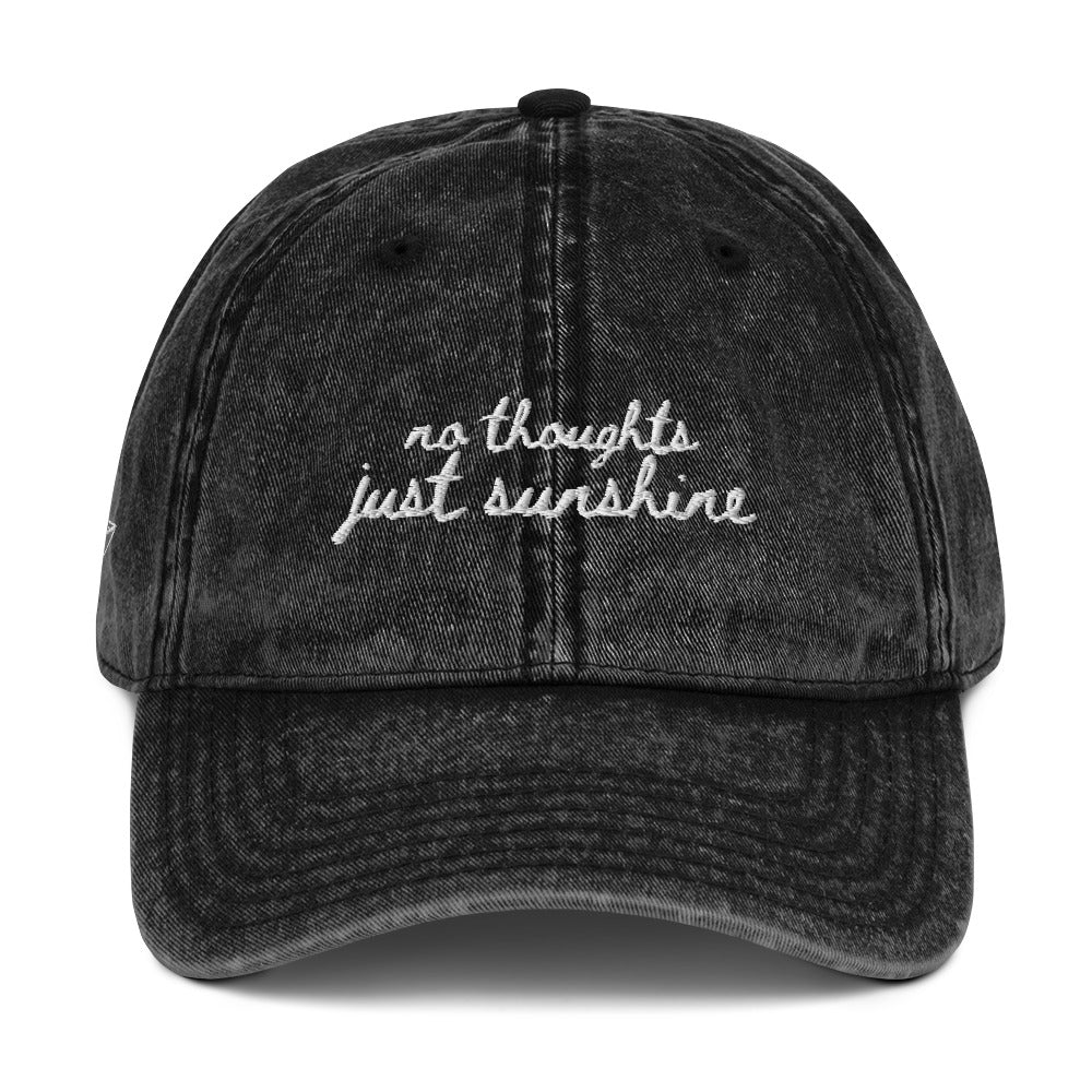 "No thoughts just sunshine" Funny Travel Hat for Beach Lovers - Mock Up